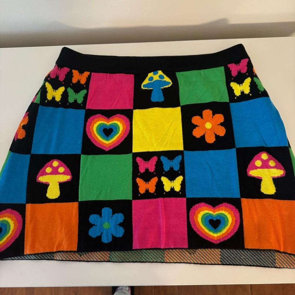 Matching Sweater Tank and Sweater Skirt Set - Social Collision Colorblock Size L - Picture 5 of 6